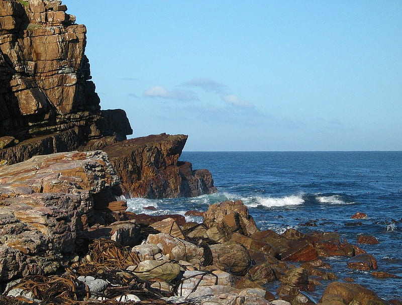 Cape of Good Hope sahili ve açık okyanus manzarası
